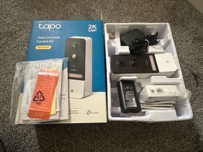 Tapo D230S1 Wireless Battery Video Doorbell + Chime & Hub Included