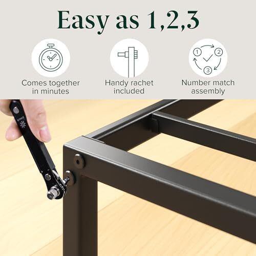 Double Bed Frame - 4ft6 (135 x 190 cm) - 14.2 Height - Metal Bed Base