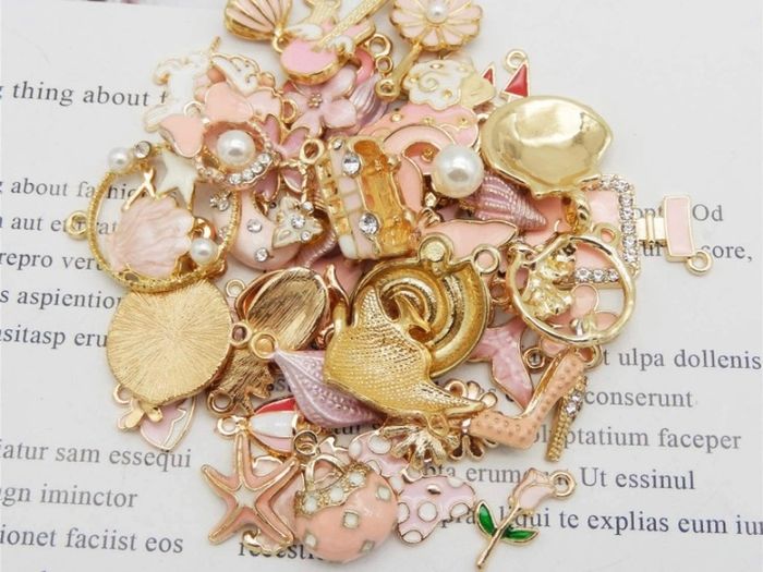 20 Pack Pink Enamel Paint Metal Charms Bulk Handmade Earrings Bracelets Necklaces Pendants Findings DIY Arts Projects Jewellery Making (FREE POSTAGE)