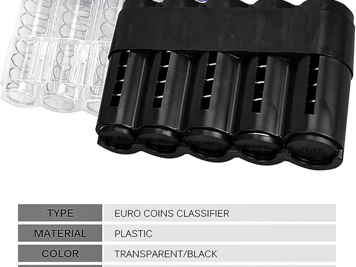 Coins Plastic Storage Box Coin Dispenser Sorter Easy Change Purse for Taxi Drivers/Bar Restaurant (Black)