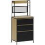 Industrial-style kitchen cabinet with 3 drawers, worktop, shelf and 4 hooks Image 5