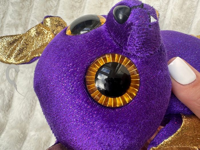 Ty Beanie Boos COUNT the Purple Halloween Bat approx. 6" Used Please see photos