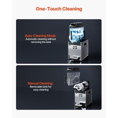 Commercial Slushy Machine, 12L Single Tank Frozen Drink Machine, 48 Cups Stainless Steel Margarita Smoothie Frozen Drink Maker
