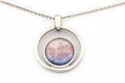 925 Vintage Sterling Silver Italian Dichroic Glass Necklace