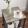 Bedside Table with Wheels Steel Frame Shelves 40 x 40 x 50 cm for Living Room Bedroom Industrial Design Greige-Black Image 5