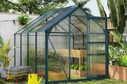 Clear Polycarbonate Greenhouse Large Walk-In Green House Aluminium Frame w/ Slide Door (6 x 8ft)