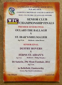 2012 Oulart-the-Ballagh v St. Ibars / Shelmalier - Wexford Senior Camogie Club Final  Programme