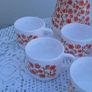 Vintage  1970s Arcopal France Milk Glass Jug and Cups Set Image 4