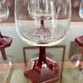 Vintage Luminarc Ruby Red Wine Glass Hexagonal Base Made in France Image 7