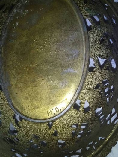 Two brass fruit bowls