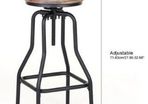 Affordable Industrial Style Height Adjustable Swivel Bar Stool With Natural Pinewood Top
