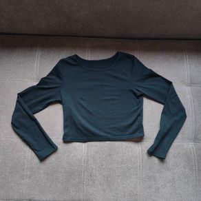 Black Long Sleeve cropped Top, size 10