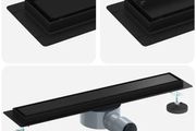 Shower Drain 2-in-1 with 360 Siphon Black 60 cm