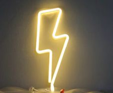 Bolt Neon Signs Bolt Night Lights For Wall Decor USB or Battery Powered For Bedroom Kids Room Living Room Bar Christmas(Warm White)
