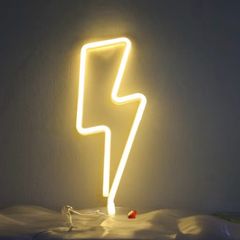 Bolt Neon Signs Bolt Night Lights For Wall Decor USB or Battery Powered For Bedroom Kids Room Living Room Bar Christmas(Warm White)