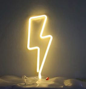 Bolt Neon Signs Bolt Night Lights For Wall Decor USB or Battery Powered For Bedroom Kids Room Living Room Bar Christmas(Warm White)
