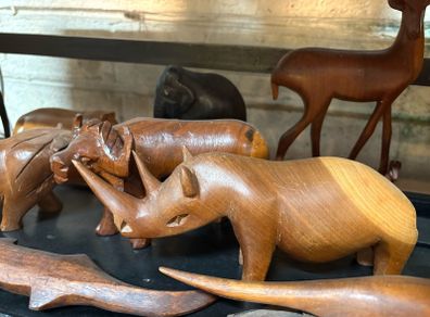 Vintage Carved wooden figures c1970