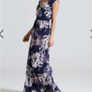 Little Mistress Navy Rose Print Chiffon Maxi Dress Image 4