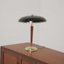 Vintage Swedish Metal, Brass and Teak Table Lamp Model 8453 by Borens, 1940/1950s Image 9