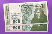 Irish one pound notes