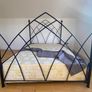 Black Iron Double Bed with base and mattress Image 2