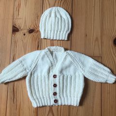 Baby Cardigan & Hat 3 to 6 months