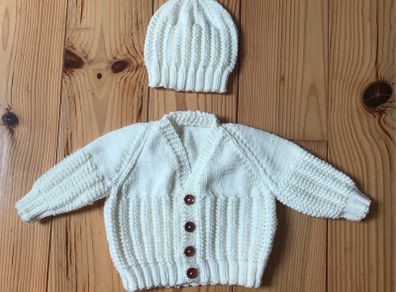 Baby Cardigan & Hat 3 to 6 months
