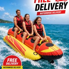Banana Boat 3 Person Inflatable Towable Tube Heavy Duty Water Sports