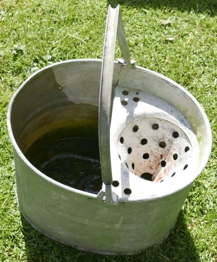 Vintage Galvanized Mop Bucket Garden Planter