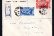 1946 Ireland Birth Centenary of Charles Stewart Parnell &amp; Michael Davitt (Land Reformers) Commentative Stamps Printed First Day Cover (FDC) with Dun Dealagh (Dundalk) cancel. Rare to see printed covers of this period