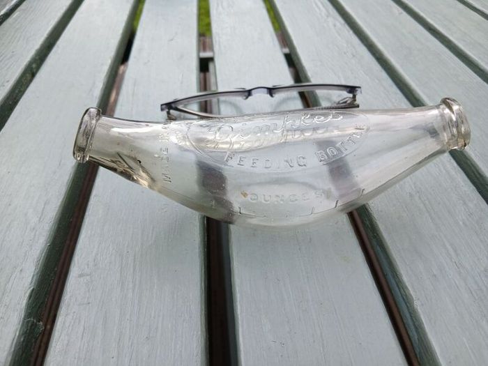 Vintage baby bottle feeder