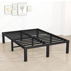 King Size Bed Frame, 36cm High Metal Platform Bed Frames