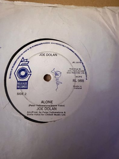 Joe Dolan Silent Night Alone 1979 Irish 7inch Possible Autograph