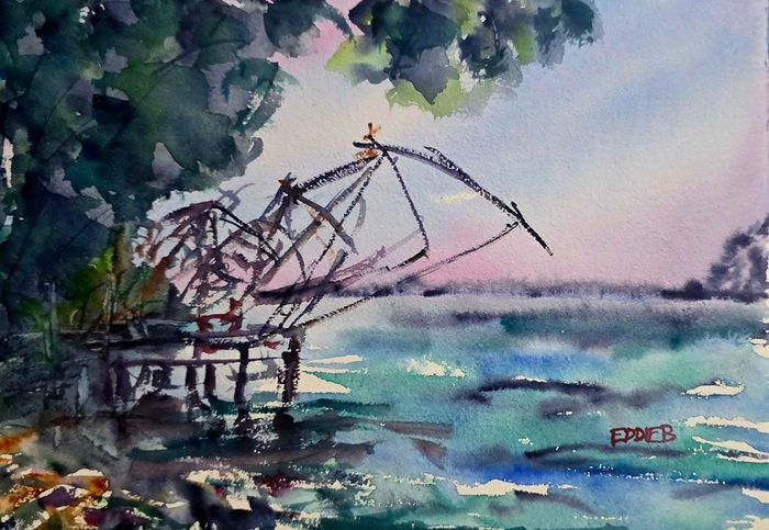 India scenes watercolour