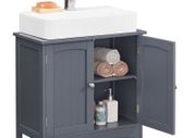 Washbasin cabinet with 2 doors dark or light grey