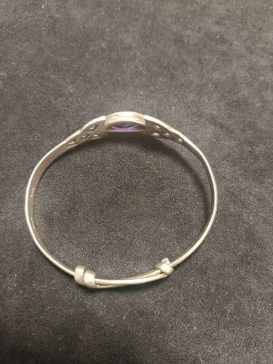 Celtic Silver Bracelet With Amethyst 925