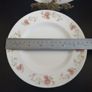 Lovely Set of Five Matching Vintage Floral Tea Plates by Tuscan China in a Lovely Pattern Featuring Subtle Pink Rose Posies with Swags Image 5