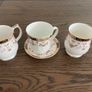 China fine bone teacup and saucer Queen's Olde England Vintage Antique Image 5
