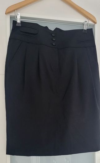 S'NOB San Noblesse Black Double Back pockets skirt with side pockets Sz L ( Fit 12-14 UK) Bnwot- Rrp 89 (New)