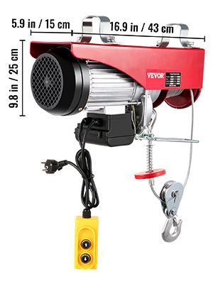 800Kg 1500Lbs Electric Hoist Winch Wire Lifting Engine Crane Lift Jack W/ Remote Control Garage Auto Shop Overhead Lift Winch