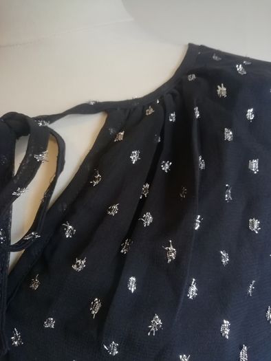 Pep & Co Ladies Top Blouse New With Tags Black & Silver Size 10