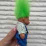 Vintage Green Hair Troll In Shirt Blue Dungarees Used Please look at the pictures Image 7