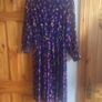 SAVIDA Ladies Navy Blue Floral Midi Length Tea Dress XS Eu 36 includes post Image 9