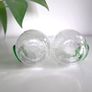 Clear Crackle Shot Glass with Applied Green Glass Medallion Image 6