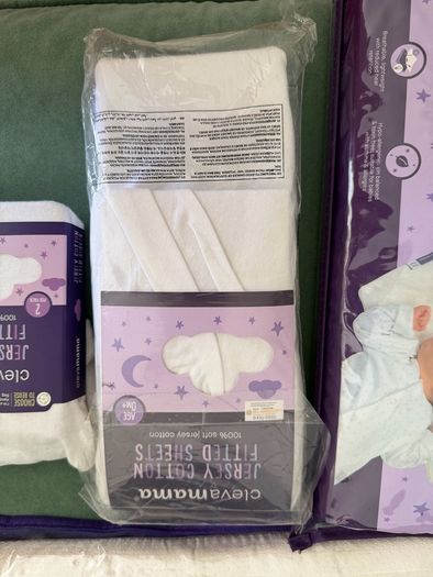 clevamama baby mattress, pillow & sheets