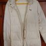 Jacket Puma Duck Feather Down Quilted Jacket. Cream. Hood detachable. Very good Condition.  Perfect Med,  Large Coat Image 4
