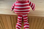 Polarn O Pyret POP soft rabbit toy red and white classic stripes