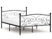 Bed Frame with Slatted Base Black Metal 120x200 cm