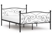 Bed Frame with Slatted Base Black Metal 120x200 cm