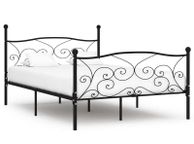 main image for ad Bed Frame with Slatted Base Black Metal 120x200 cm